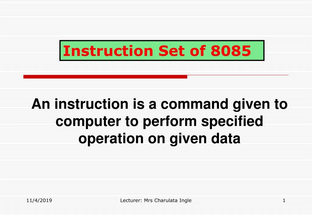 instruction set of 8085