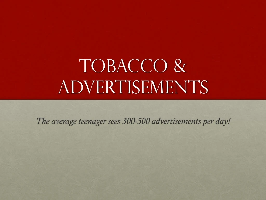 tobacco advertisements