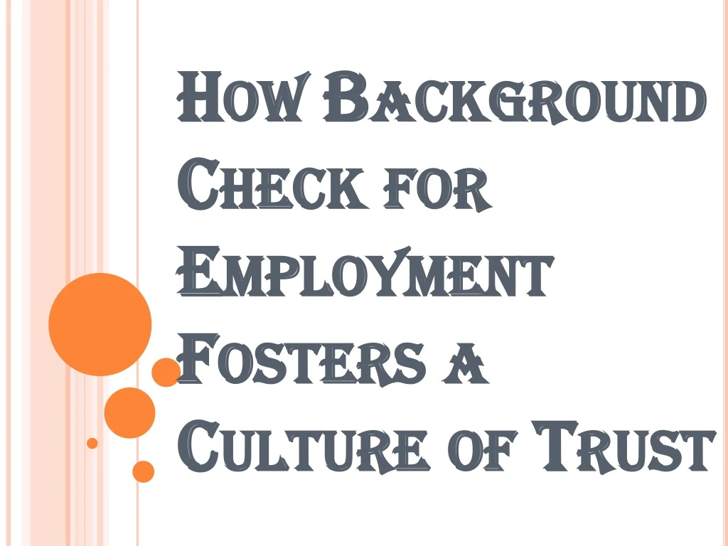 how background check for employment fosters a culture of trust