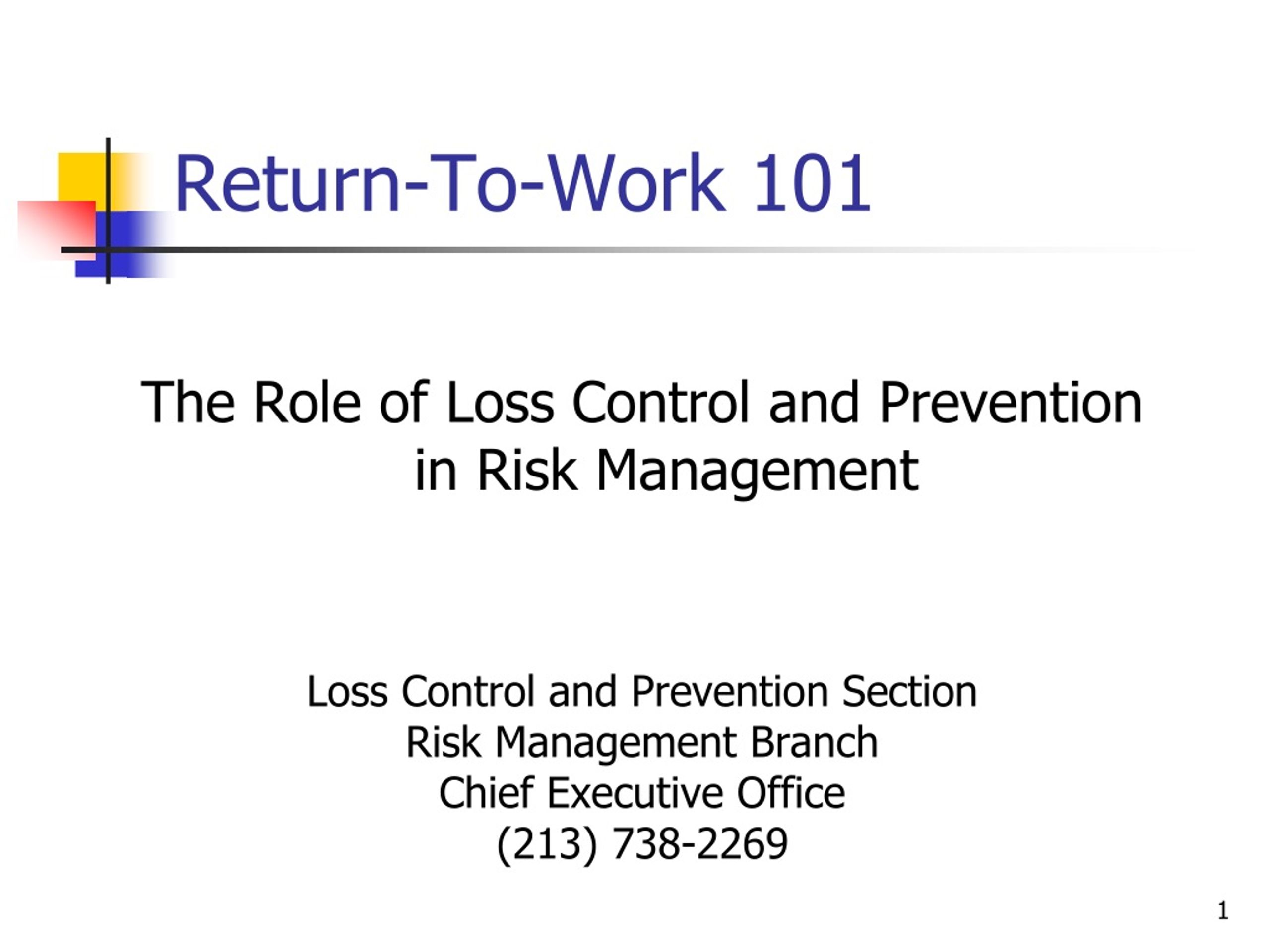 Maximizing Workplace Safety: Loss Control & Risk Management Guidance - slide 1