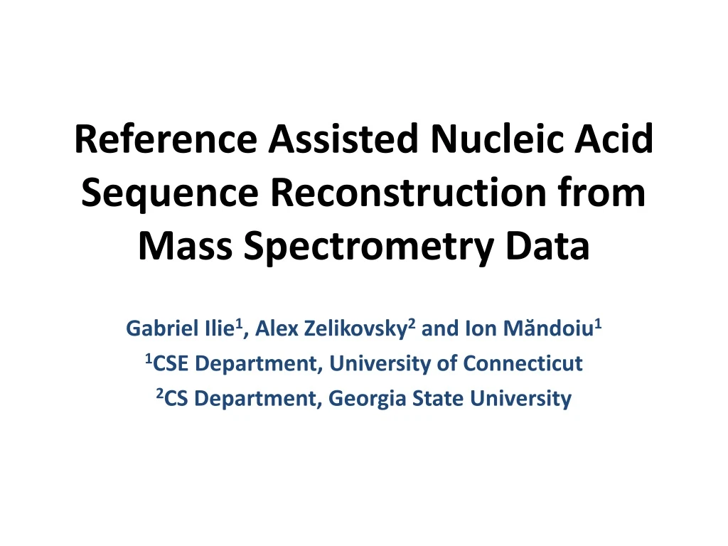 reference assisted nucleic acid sequence reconstruction from mass spectrometry data