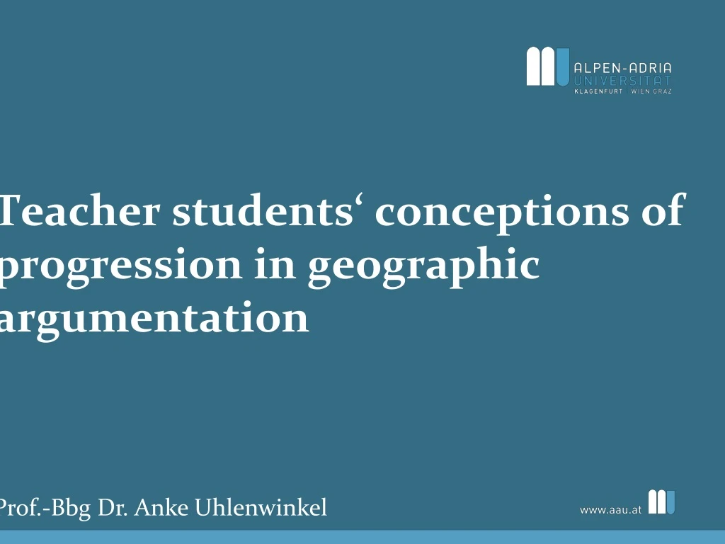 teacher students conceptions of progression in geographic argumentation