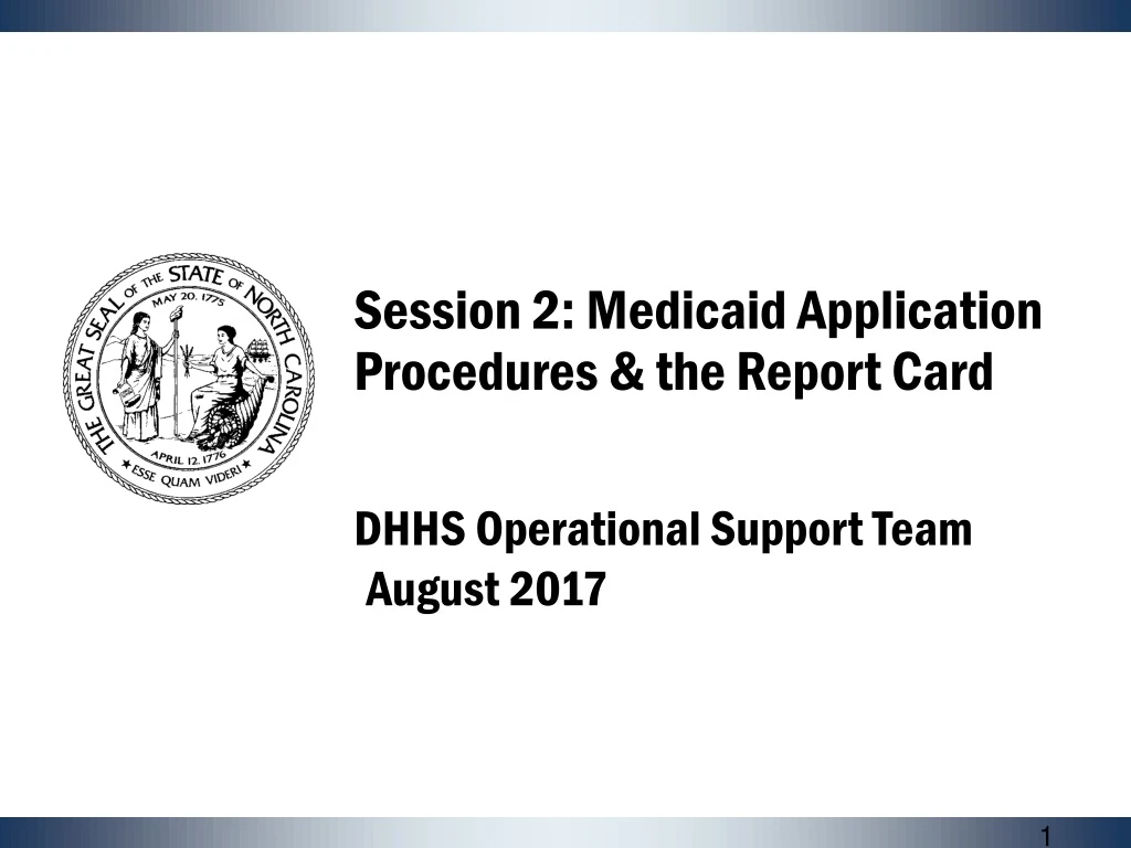 session 2 medicaid application procedures