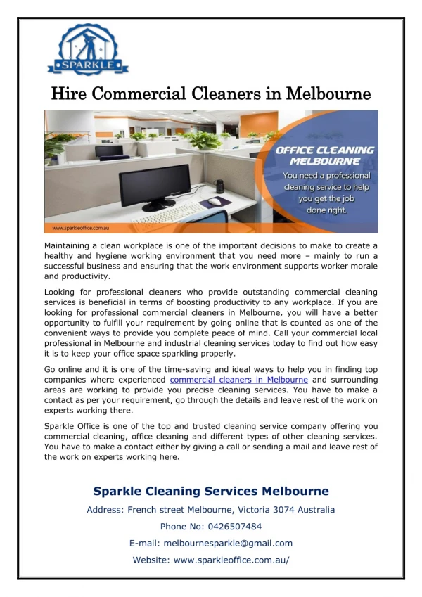 hire commercial cleaners in melbourne hire