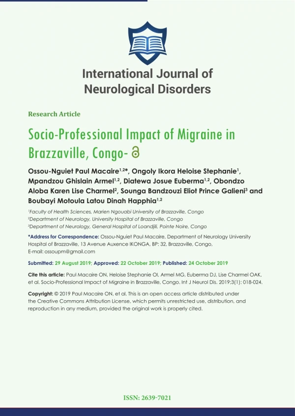 international journal of neurological disorders