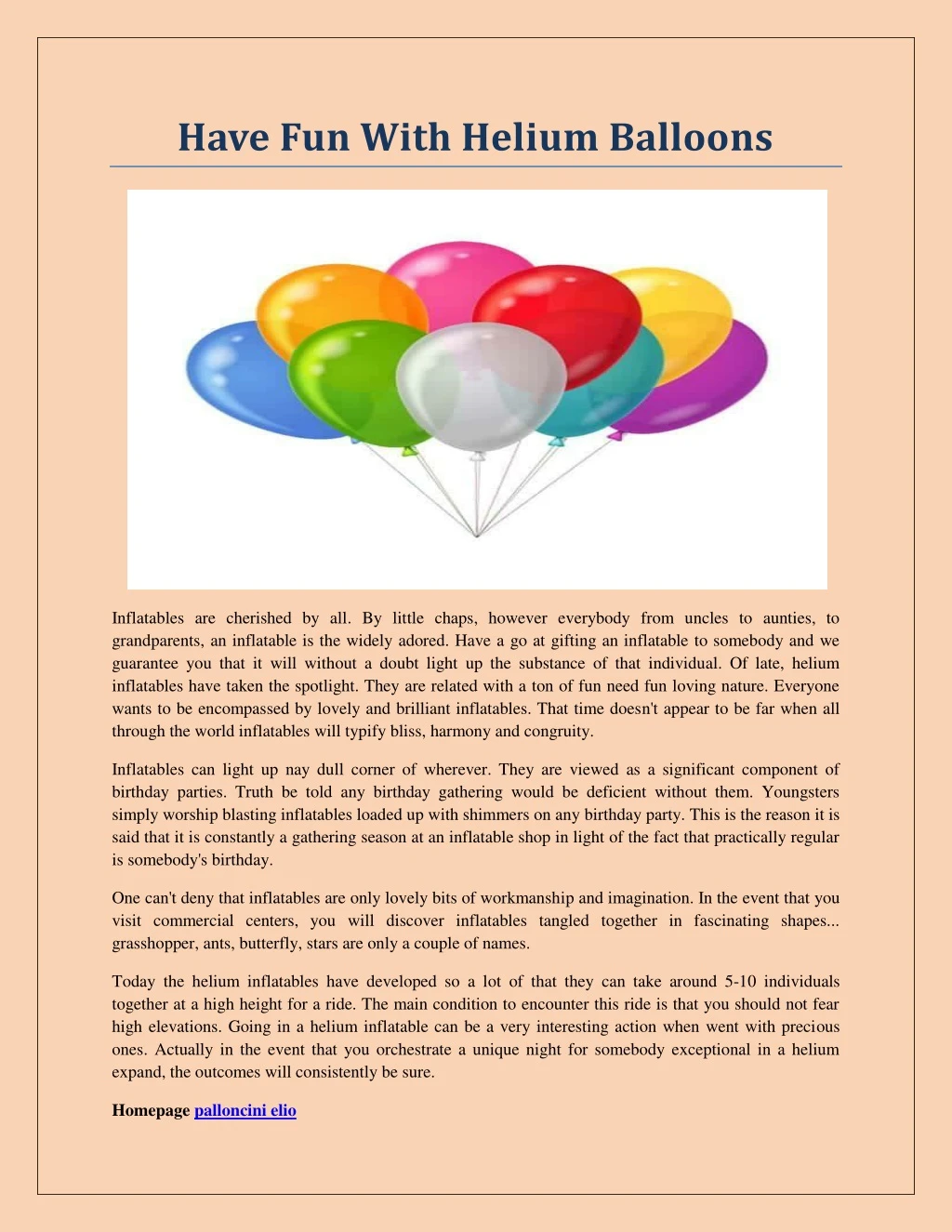 have fun with helium balloons