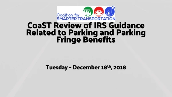 CoaST Review of IRS Guidance Related to Parking and Parking Fringe Benefits