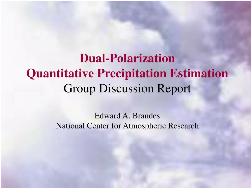 dual polarization quantitative precipitation