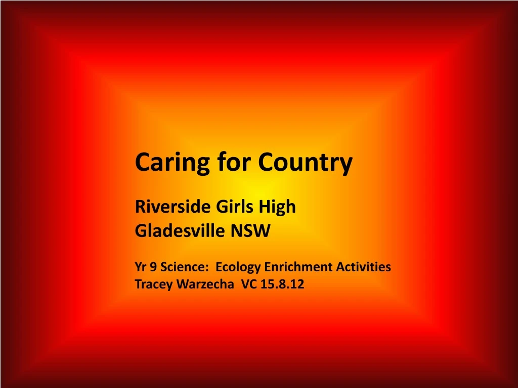 caring for country riverside girls high