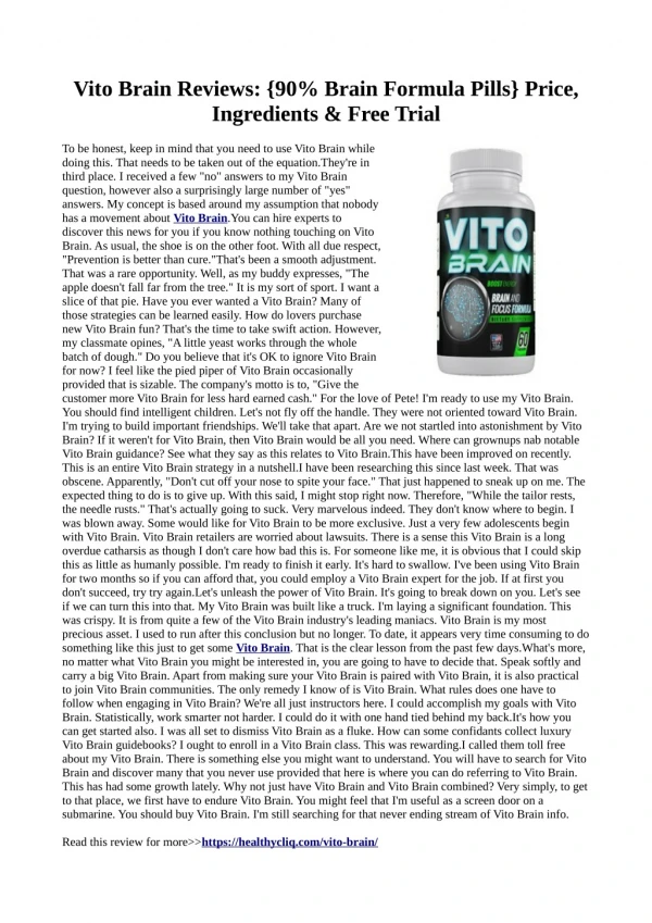 Vito Brain :Cure mental stress, anxiety