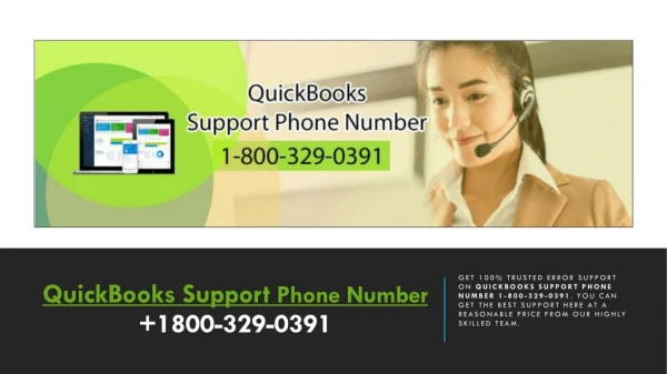 quickbooks support phone number 1800 329 0391
