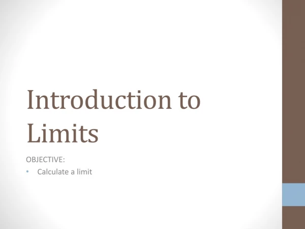 Introduction to Limits