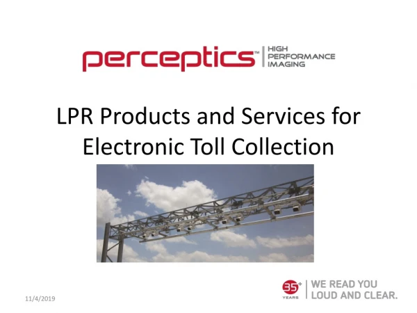LPR Products and Services for Electronic Toll Collection