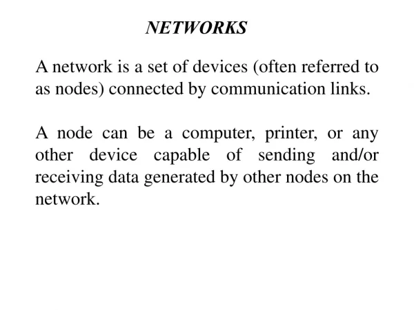 NETWORKS