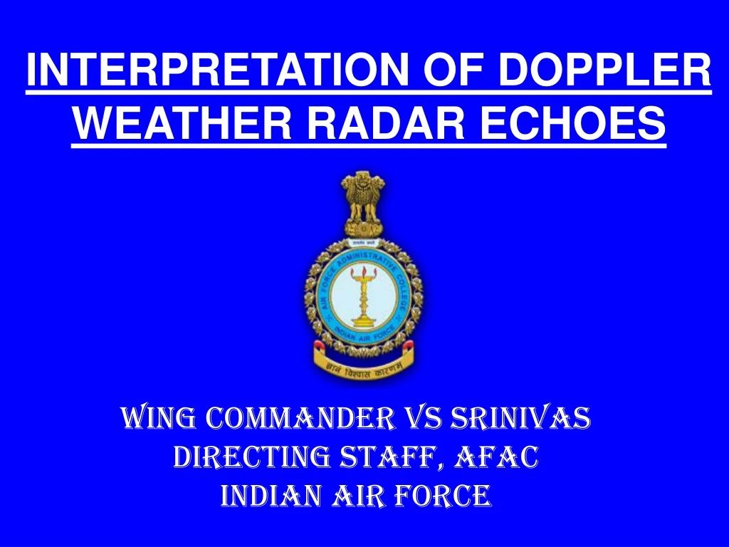 interpretation of doppler weather radar echoes