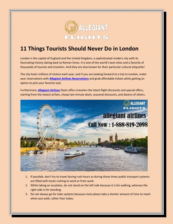 11 Things Tourists Should Never Do in London