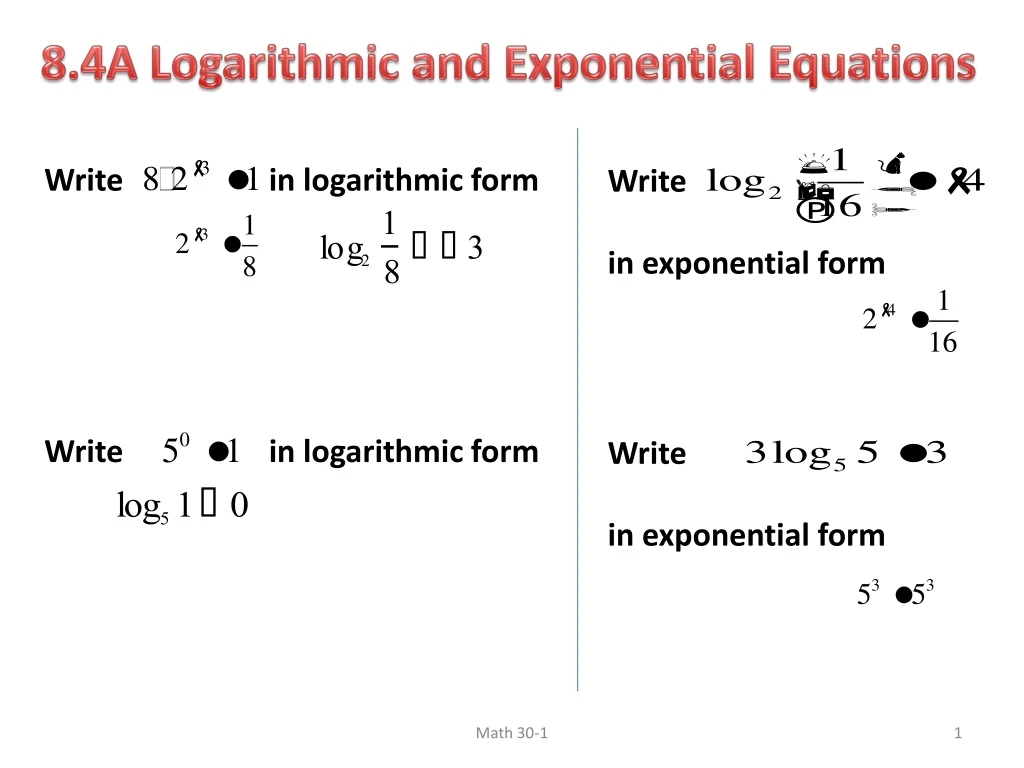 8 4a logarithmic and exponential equations