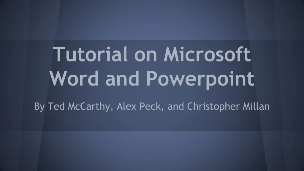 tutorial on microsoft word and powerpoint