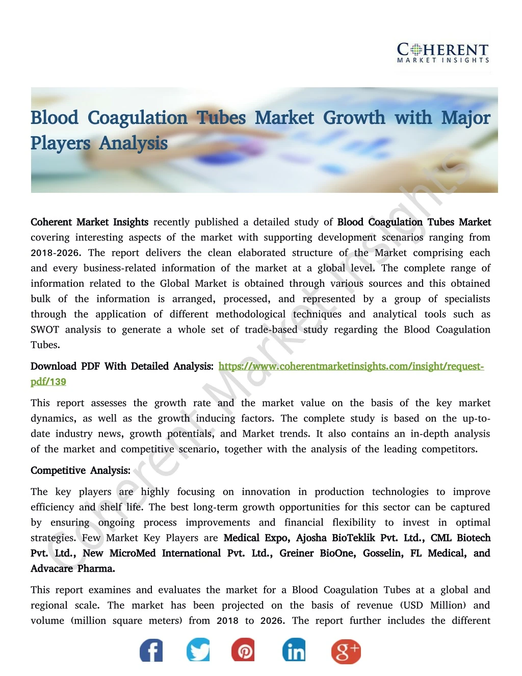 blood coagulation tubes market growth with major