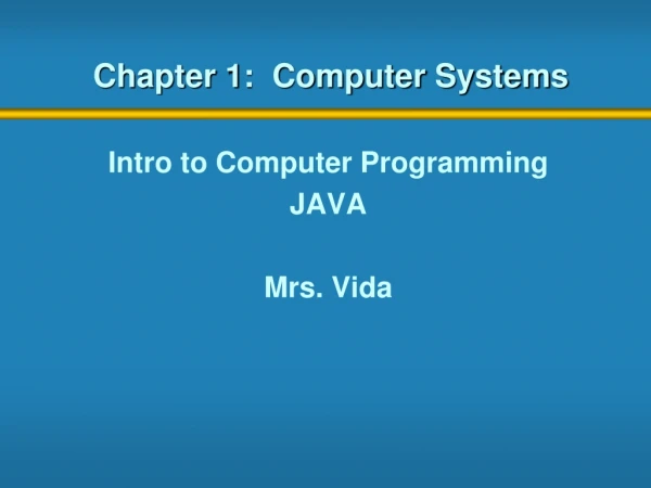 Chapter 1: Computer Systems