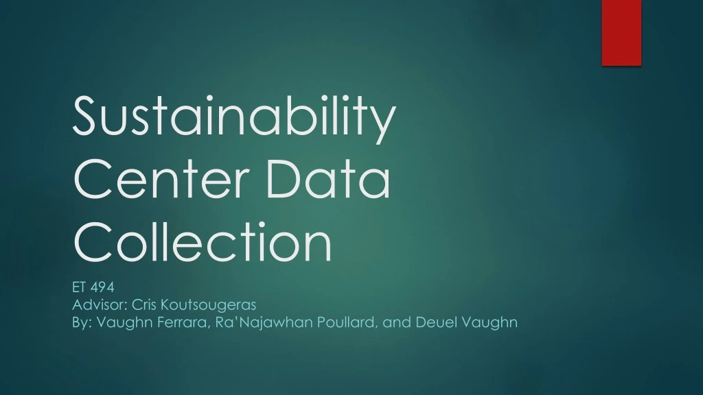 sustainability center data collection