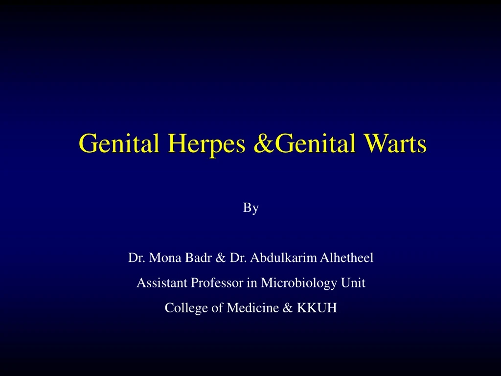 genital herpes genital warts