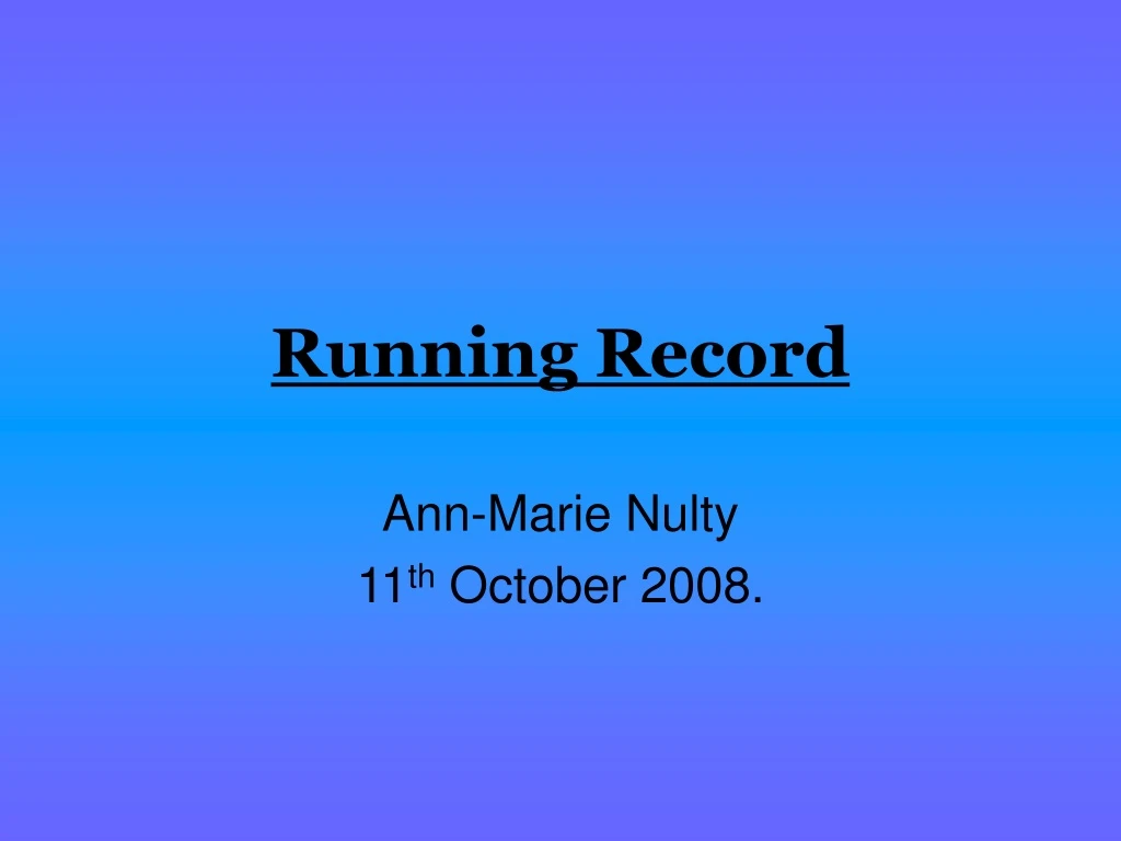 running record