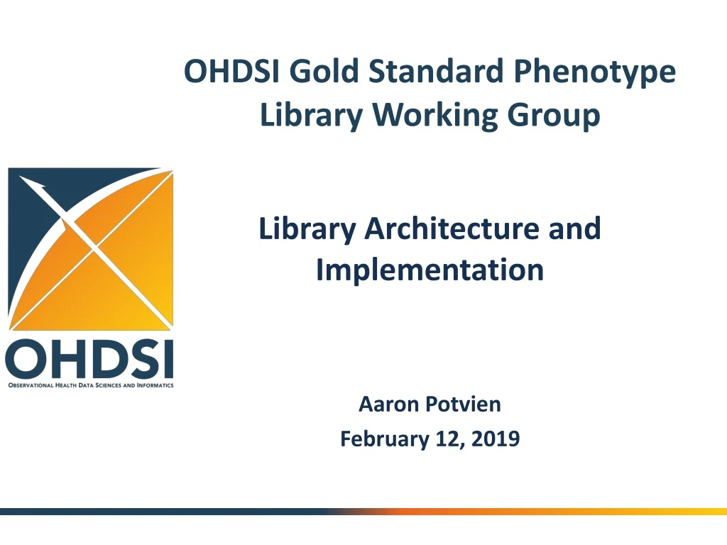 ohdsi gold standard phenotype library working group