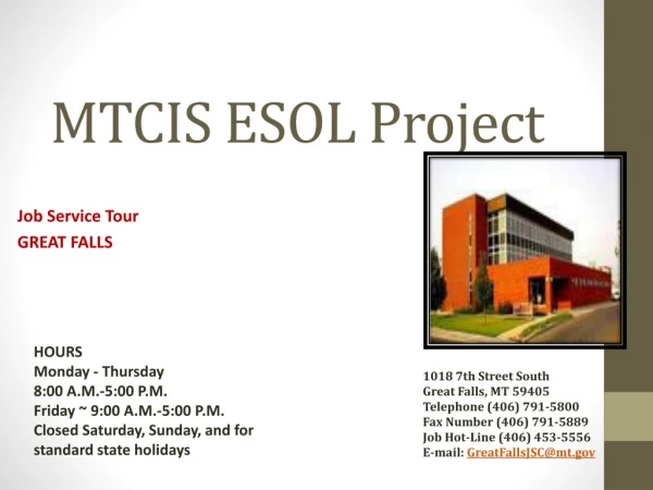 MTCIS ESOL Project