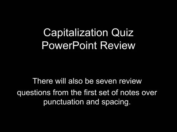 Capitalization Quiz PowerPoint Review