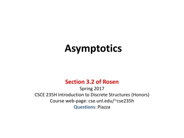 Asymptotics