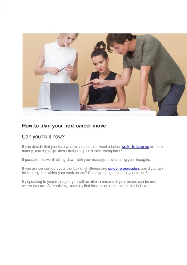How to plan your next career move