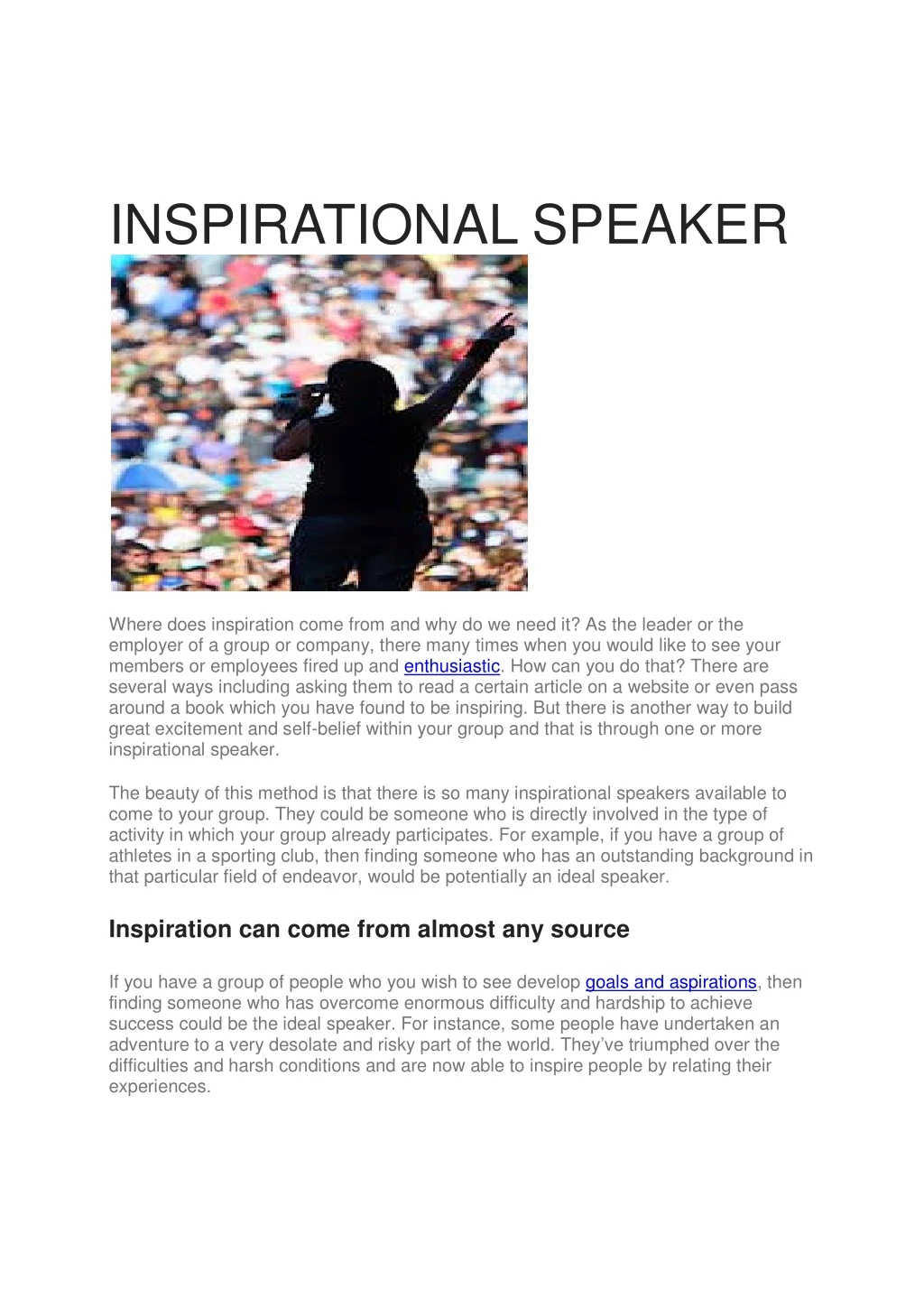 inspirational speaker