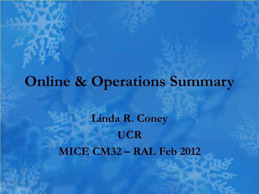online operations summary