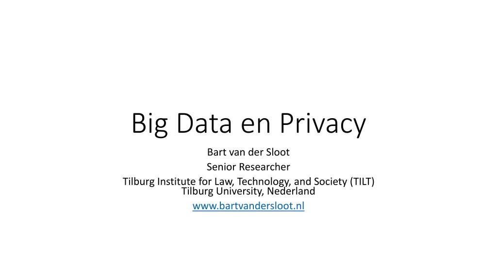 big data en privacy