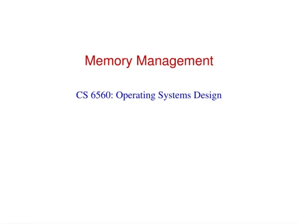 Memory Management