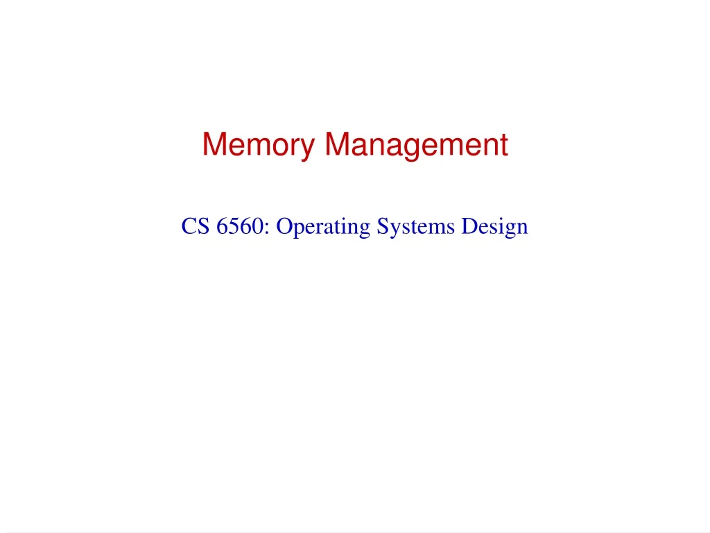 memory management