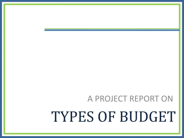 TYPES OF BUDGET