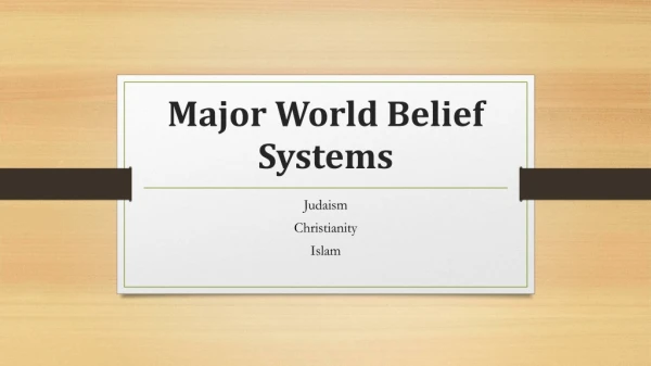 Major World Belief Systems