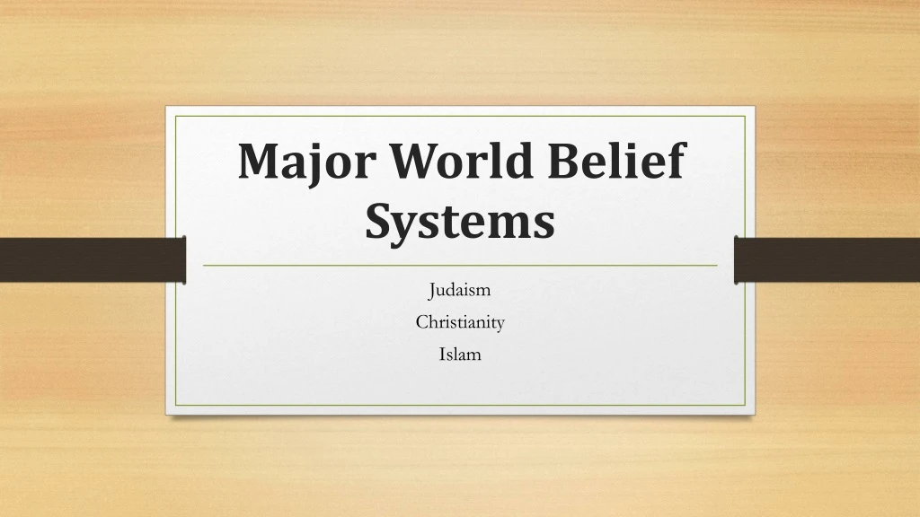 major world belief systems