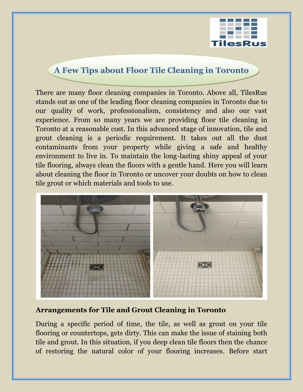 a few tips about floor tile cleaning in toronto