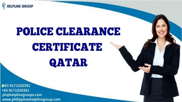 Need Help With Police Clearance Certificate For Qatar!