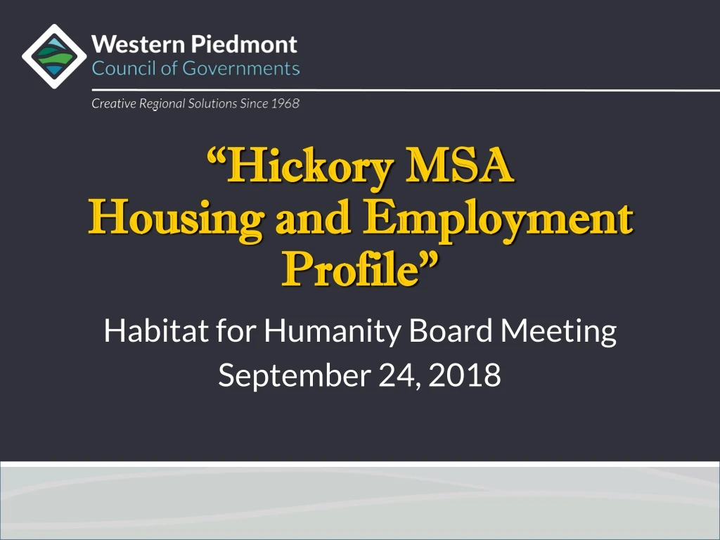 hickory msa housing and employment profile