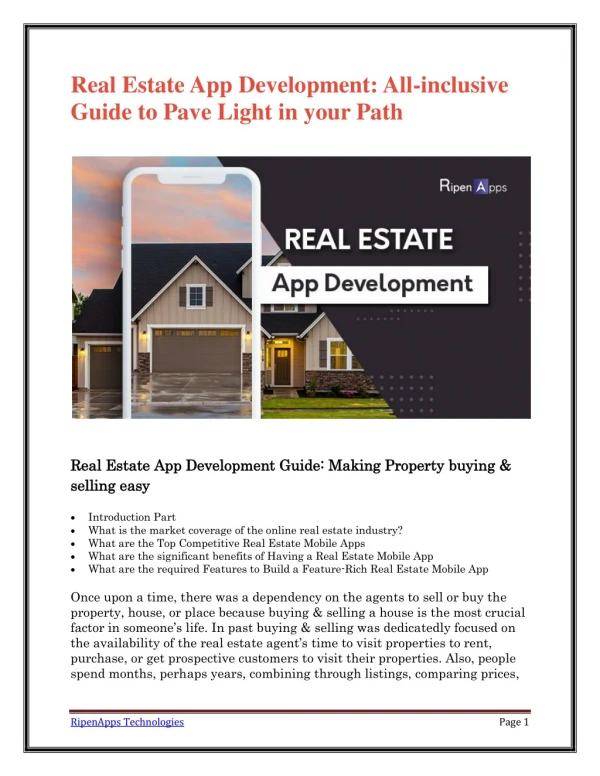 real estate app development all inclusive guide