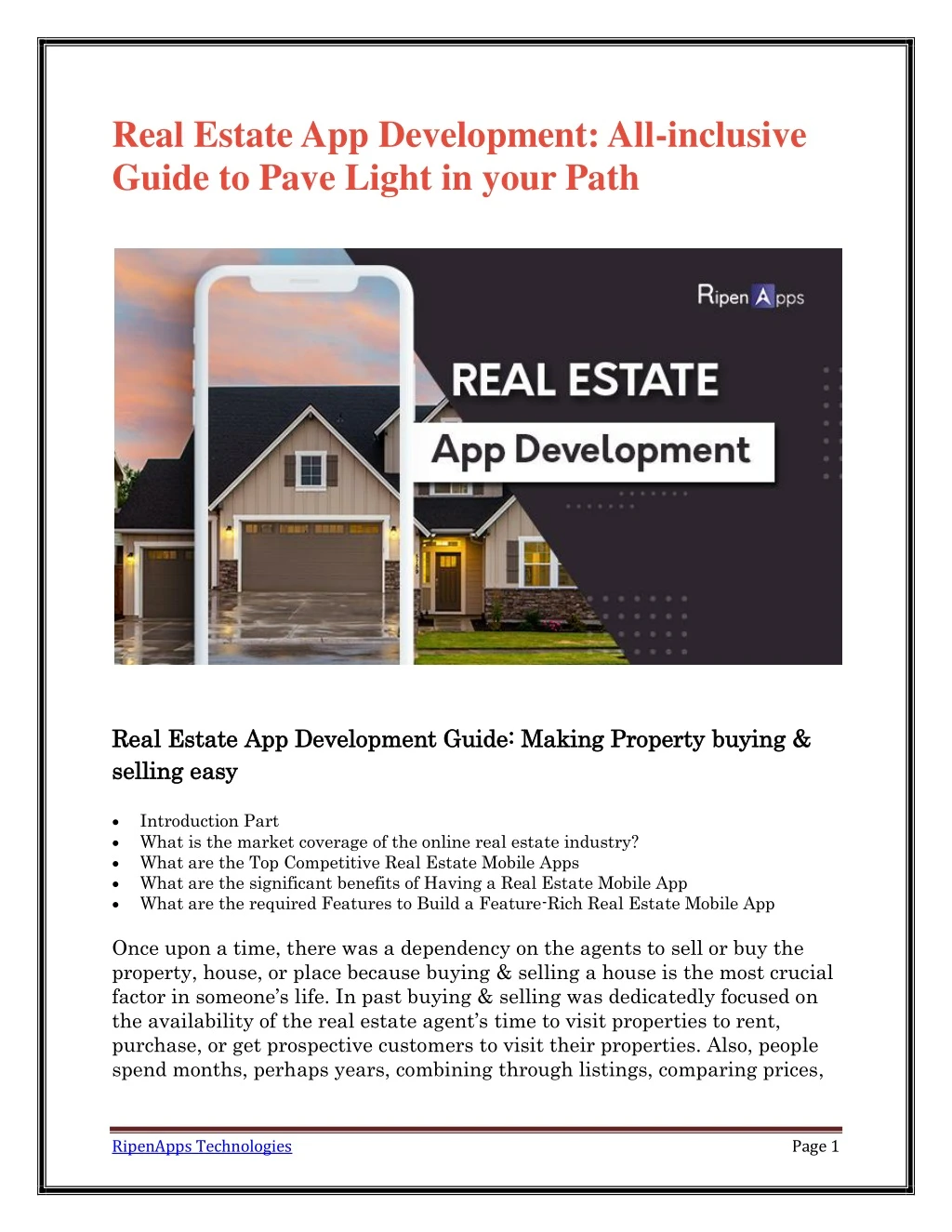 real estate app development all inclusive guide