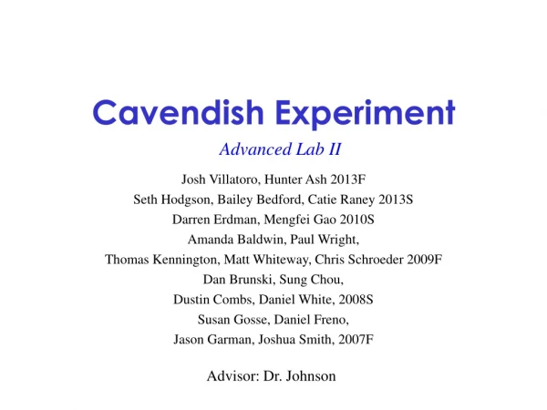 Cavendish Experiment