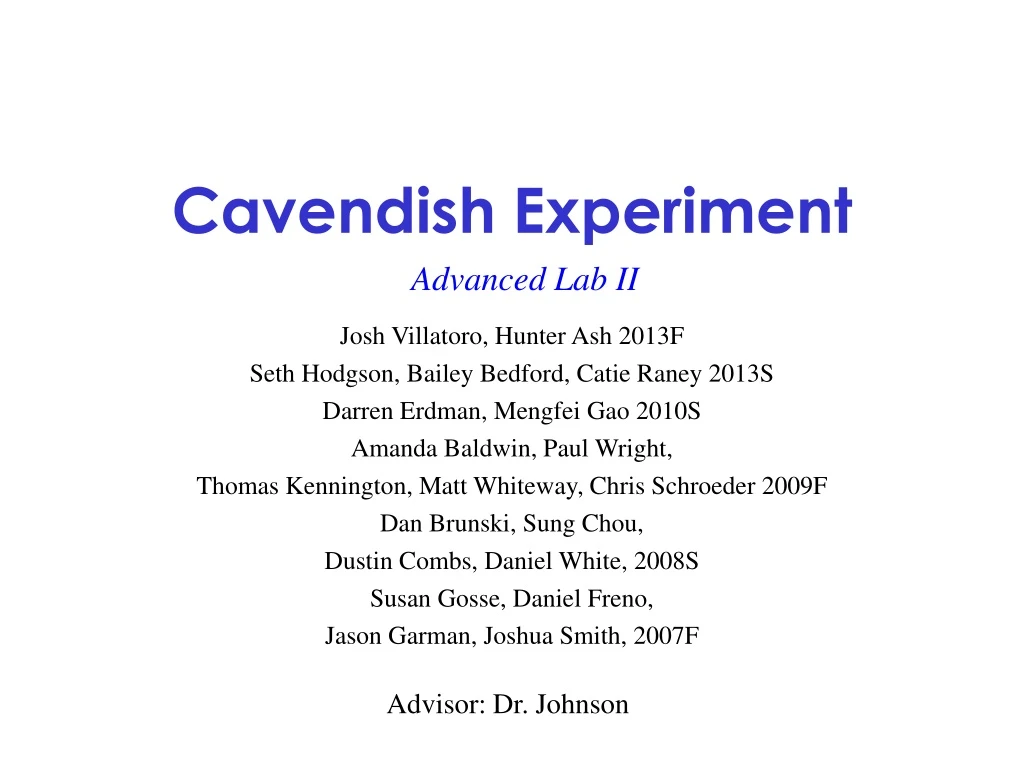 cavendish experiment