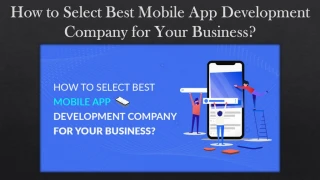 How to Select Best Mobile App Development Company