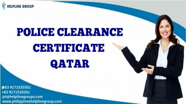 Need Help With Police Clearance Certificate For Qatar!