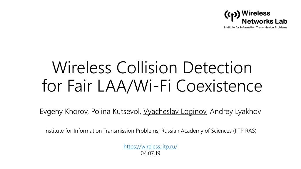 wireless collision detection for fair laa wi fi coexistence